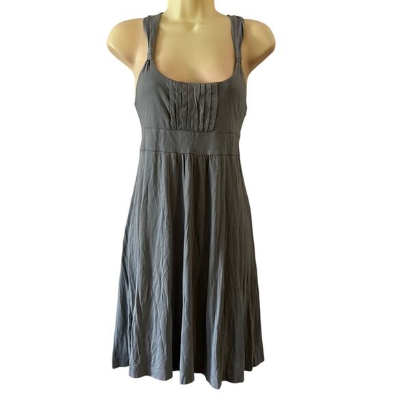 American Eagle 🦅 Gray Knit Dress Size S Empire Waist Tie Sash Strappy Back - Picture 1 of 8